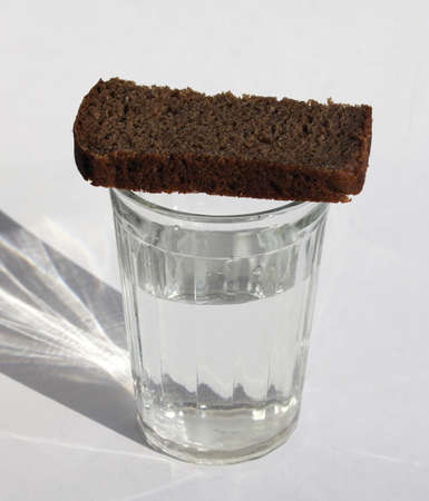 Glass with breadの写真素材