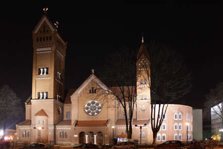 Belarus Minsk Red church Church of Saints Simon and Helenaのeditorial素材