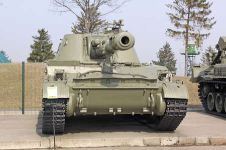 Battle tanks in museum Stalin line near Minsk  Belarusのeditorial素材