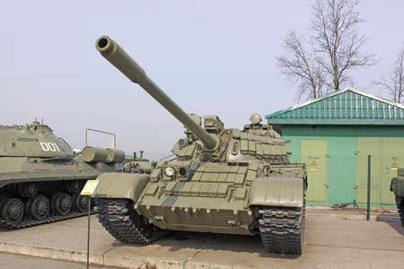 Battle tanks in museum Stalin line near Minsk  Belarusのeditorial素材