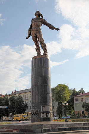 A monument to heroes-stratonauts at the railway station of Saranskのeditorial素材