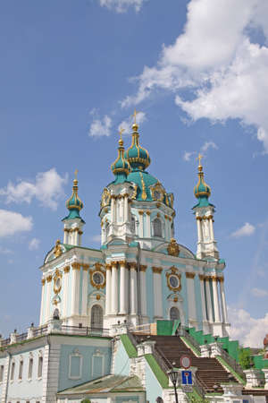 St Andrew's Church, Kiev, Ukraineの写真素材