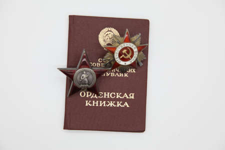 Soviet orders Red Star and Great National Warの写真素材