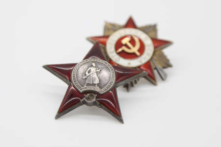 Soviet orders Red Star and Great National Warの写真素材