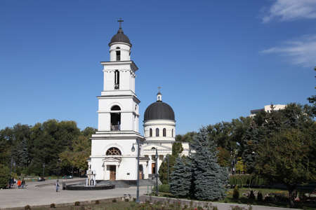 Bell tower of Nativity Cathedral in Kishinev ChiÈinÄu Moldovaのeditorial素材