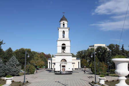 Bell tower of Nativity Cathedral in Kishinev ChiÈinÄu Moldovaのeditorial素材