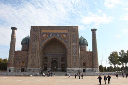 Uzbekistan. Samarkand. Registan.のeditorial素材