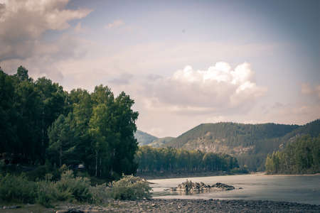 A walk in the Mountain Altaiの写真素材