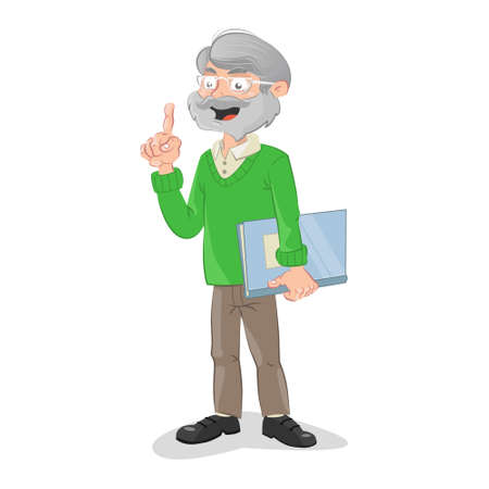 Teacher holding a class catalogのイラスト素材