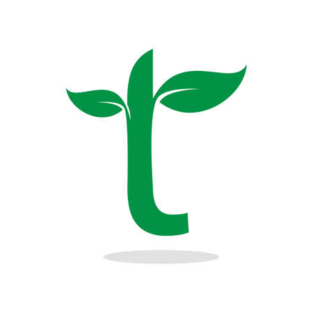 Herbal symbol for letter tのイラスト素材