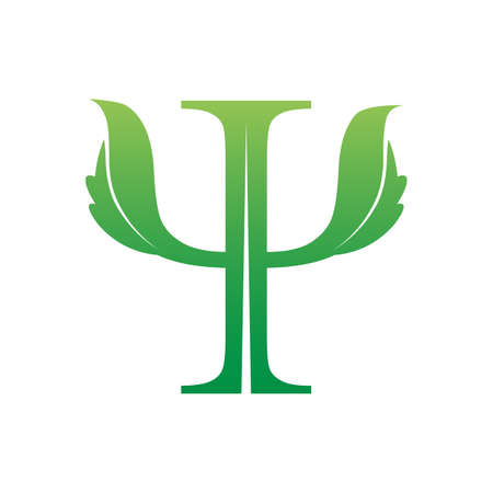 Psychological symbol and leaf combinationのイラスト素材