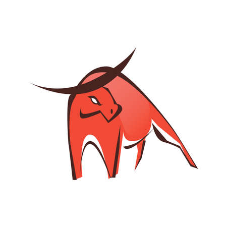 Stylish red bull logo symbolのイラスト素材