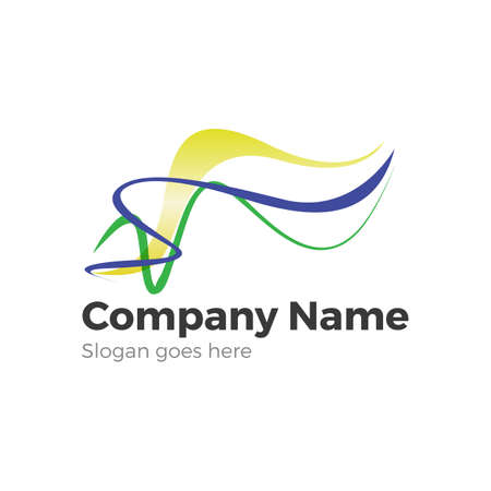 Waves and ribbons logo symbolのイラスト素材