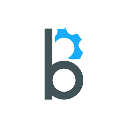 B letter and gear combinationのイラスト素材