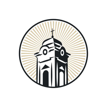 Roman catholic church towerのイラスト素材