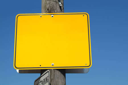 A blank yellow street sign.の写真素材