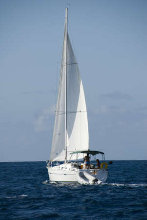A sailboat in the Caribbean.
