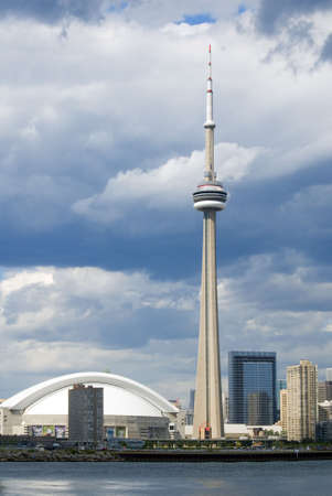 Downtown Toronto just before a summer shower.のeditorial素材