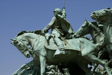 A detail of the Ulysses S. Grant Memorial - the largest equestrian statue in the United States.の写真素材