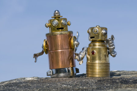 My knees just aren't what they used to be, said Grandad Bob to Bob.の写真素材