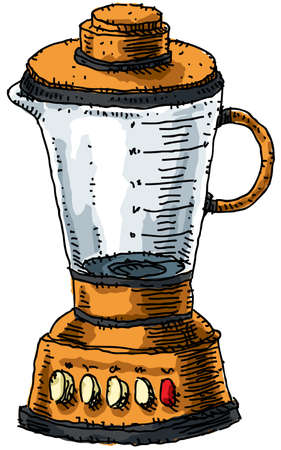 An orange, cartoon blender.の写真素材