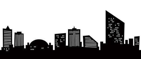Cartoon skyline silhouette of the city of Atlantic City, New Jersey, USA の写真素材