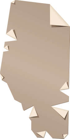 A map of Alberta, made of torn paper.のイラスト素材