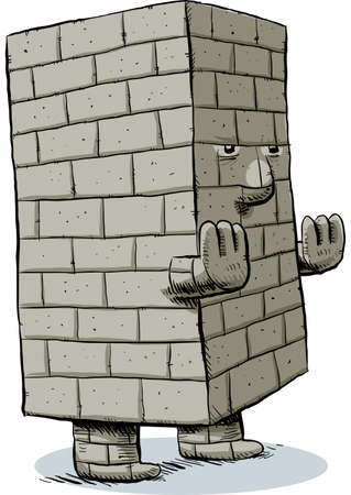A cartoon monster made of blocks and bricks のイラスト素材