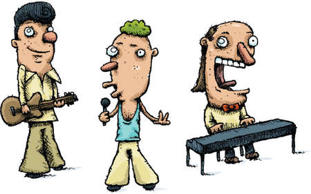 A cartoon band playing music の写真素材