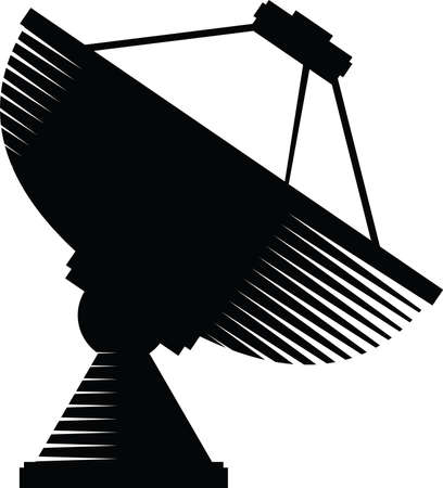 A silhouette of a dish antenna.のイラスト素材
