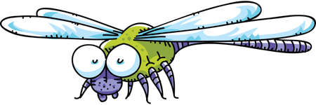 A cute,cartoon dragonfly.のイラスト素材