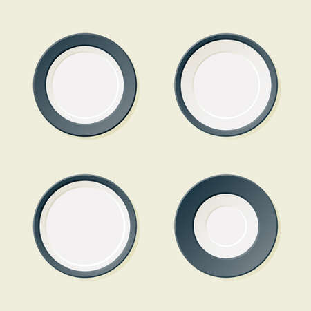 Illustration of a set of round, blank picture frames.のイラスト素材