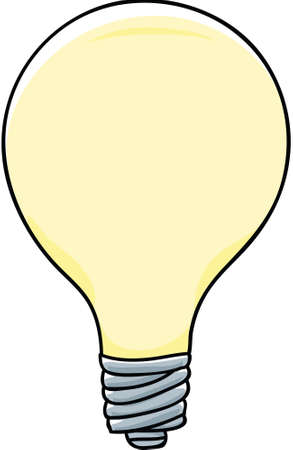 A large, glowing cartoon light bulb.のイラスト素材