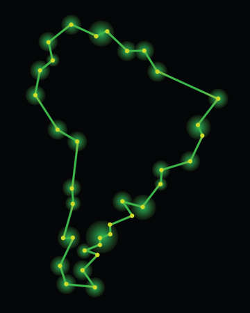 Map of South America in retroのイラスト素材