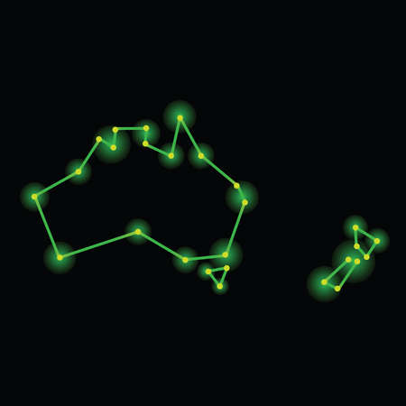 Map of Australia and New Zealand のイラスト素材
