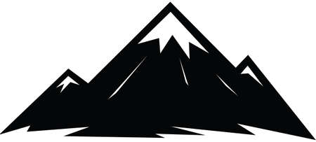 Illustrated icon of a sharp peaked mountain.のイラスト素材