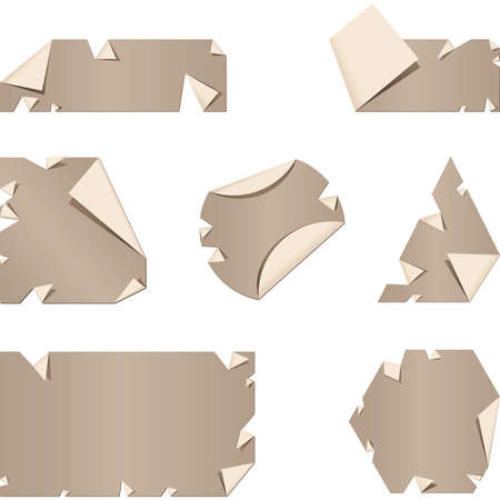 A set of peeling, paper labelsのイラスト素材