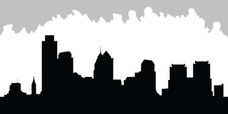 Skyline silhouette of the city of Philadelphia, Pennsylvania, USA.のイラスト素材