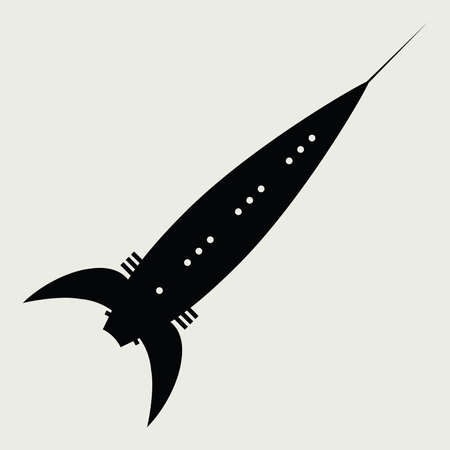 A retro rocket silhouette.のイラスト素材