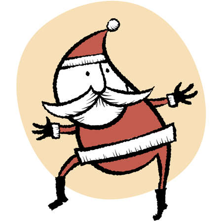 Cartoon Santa Claus quietly tip toeing around.のイラスト素材