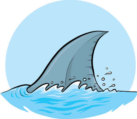 A cartoon dorsal fin of a shark.のイラスト素材