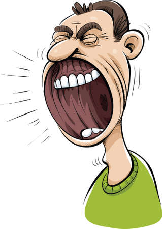 A cartoon mouth with a huge, shouting mouth.のイラスト素材