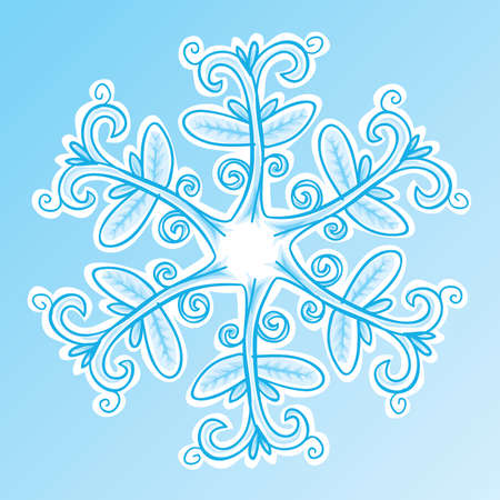 A cartoon snowflake in winter.のイラスト素材