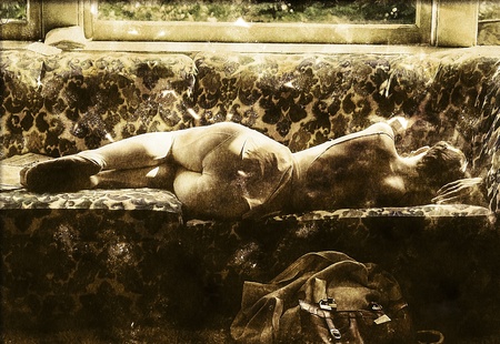 Ballet Dancer Taking a Breakの写真素材