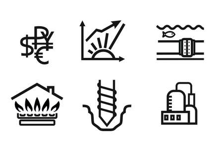 Oil and gas and money vector icon setのイラスト素材