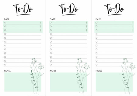 To-do List, Daily planner, Printable List, Downloadable Planner, A4の写真素材