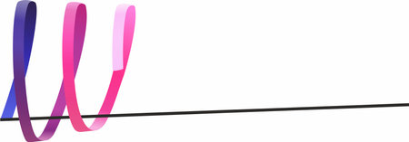 Vector illustration of a multi-colored ribbon for rhythmic gymnasticsのイラスト素材