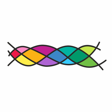 Vector image of a braid painted in the colors of the rainbowのイラスト素材