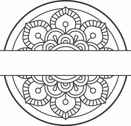 Round mandala vector pattern with a place for an inscriptionのイラスト素材