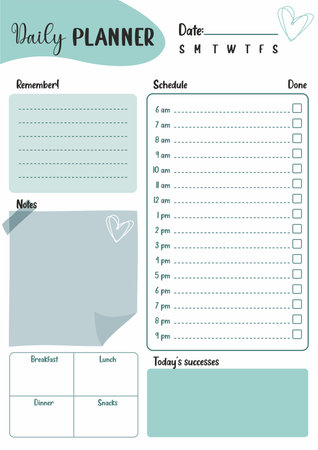 Daily Everyday Routine Planner Printable floral A4の写真素材